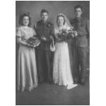 Liz's father and mother's wedding, 15th August 1941. The brides maid is Pat's cousin Josie Rolling and the Best Man is Len Bean
