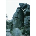 The scale of Brimham Rocks - compare to the man in blue near bottom left