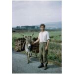 A turf cutter with his laden donkey taken some time about 1960