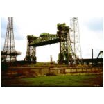 The Newport lifting bridge in Middlesbrough was not very often lifted, this was just before they welded it down permanently